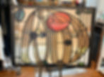 Thumbnail: Large Glasgow School Style "Mackintosh Rose" Stained Glass Art Panel