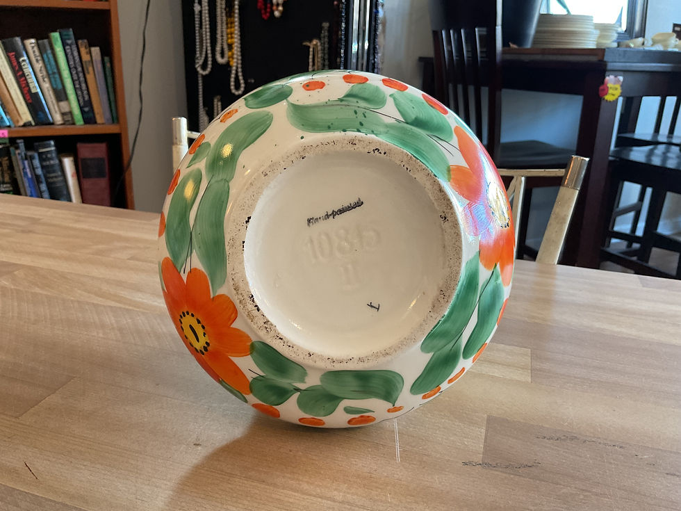 Thumbnail: Vintage Czechoslovakian Hand-Painted Floral Art Vase