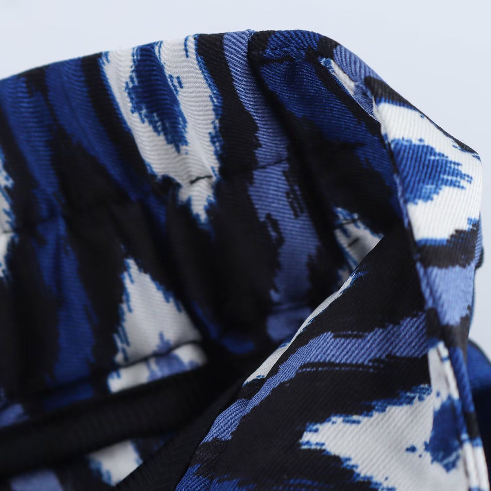 Thumbnail: Ardavenne Midnight Ikat Satin Lounge Set