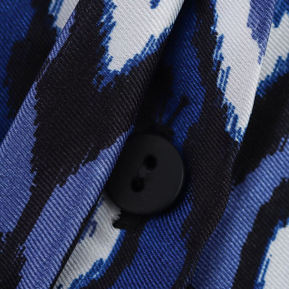 Thumbnail: Ardavenne Midnight Ikat Satin Lounge Set