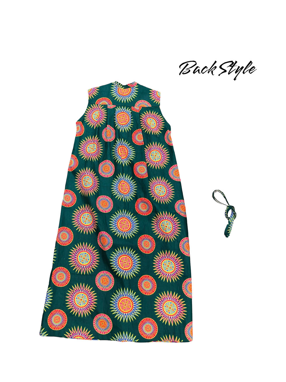 サムネイル： LADIES ピンタックノースリーブシャツワンピース　Free size -Green