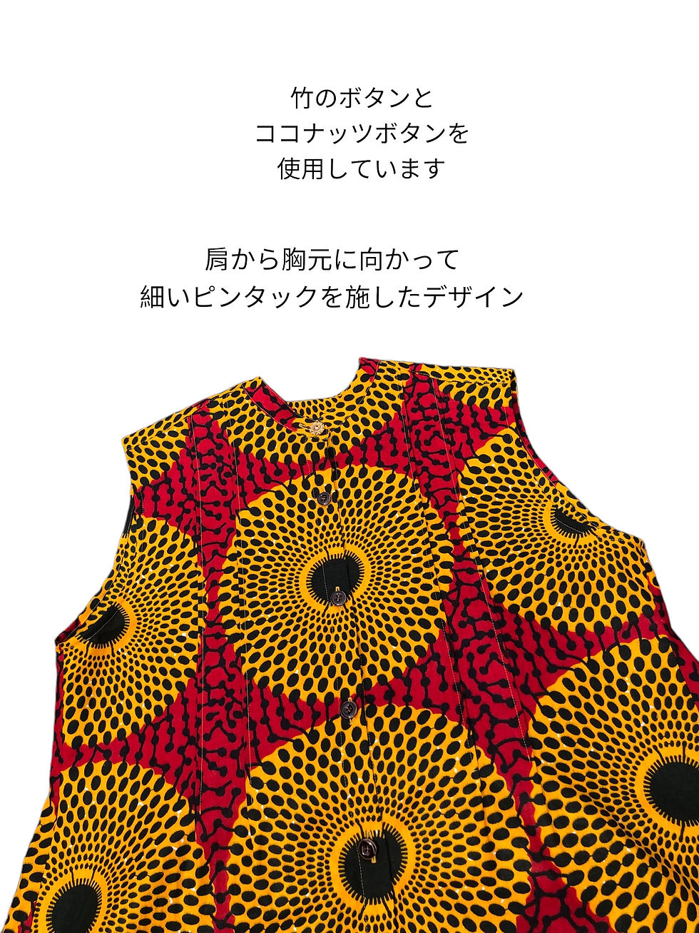 サムネイル： LADIES ピンタックノースリーブシャツワンピース　Free size -Red/yellow