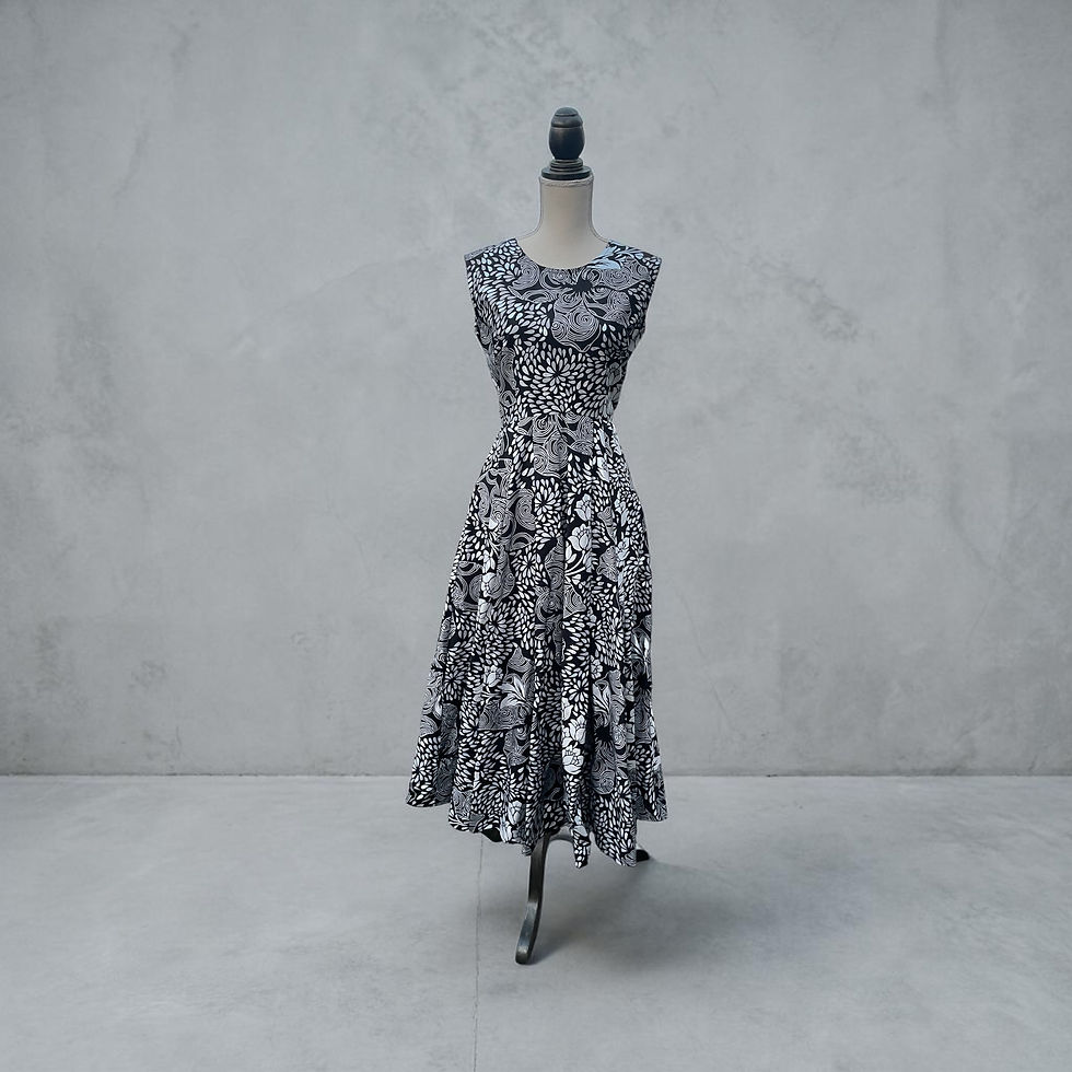 サムネイル： LADIES | ノースリーブタックフレアワンピース　L〜LL size  -04