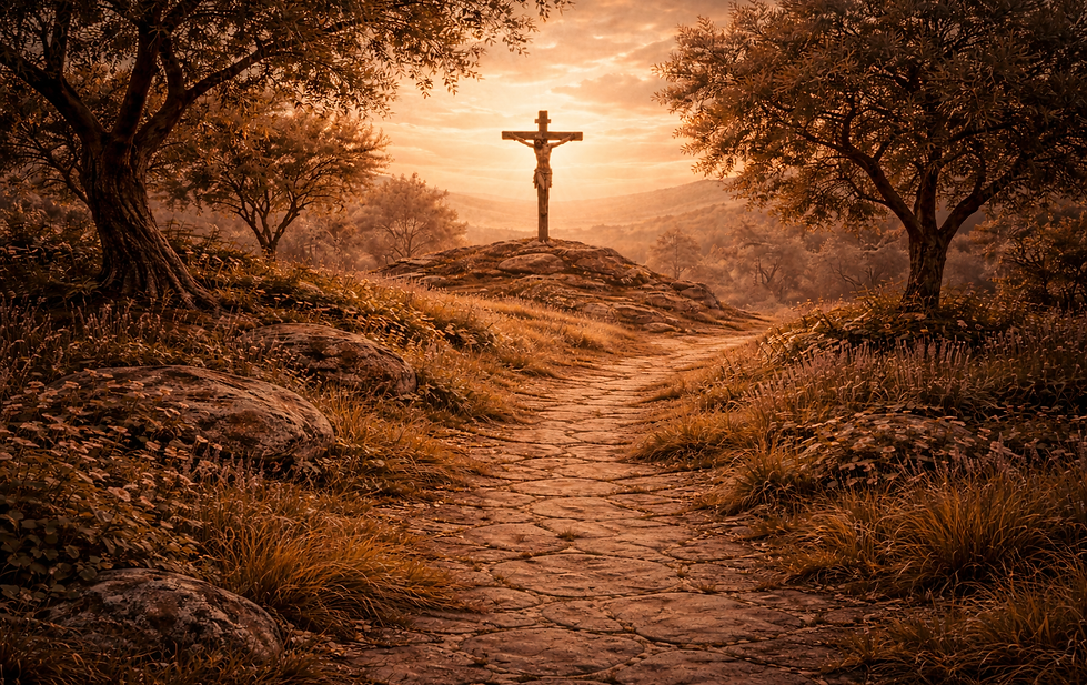 Fifth Sorrowful Mystery of the Rosary depicting the Crucifixion of Jesus