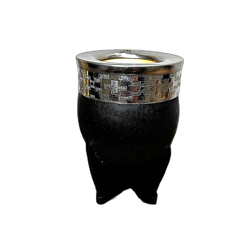 🧉Mate Imperial de Calabaza y Cuero con Virola, Fleje Guarda Pampa de Acero Inox