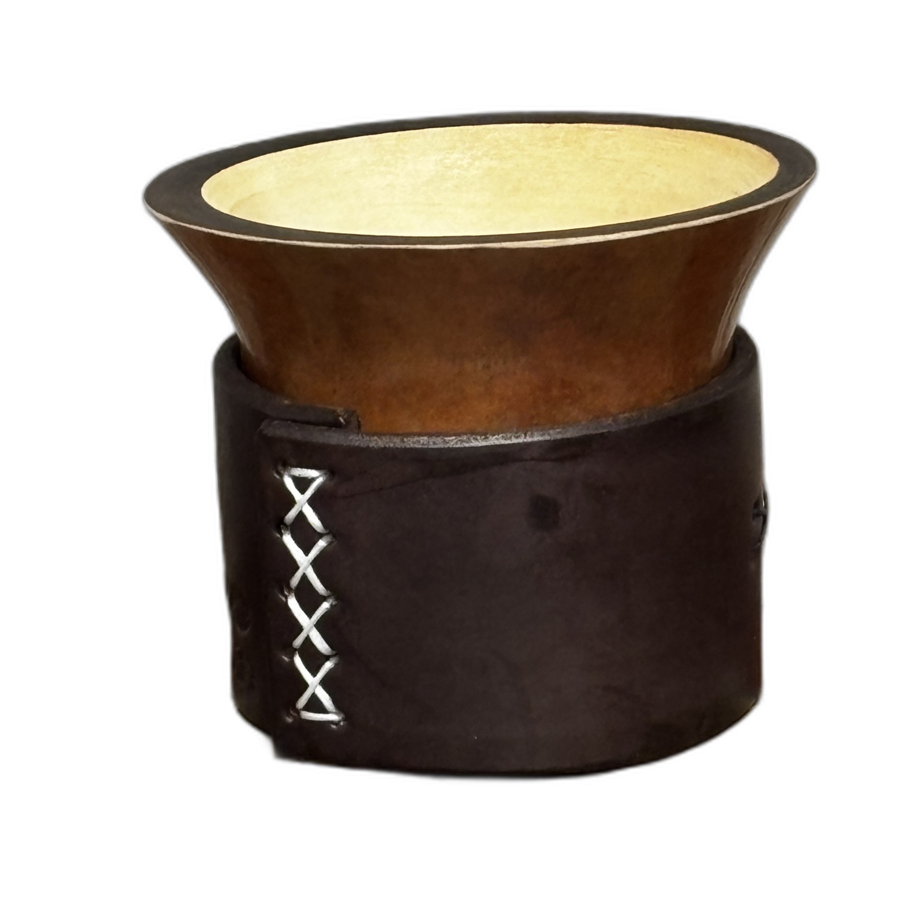 🧉✨ Mate Criollo de Calabaza Natural con Soporte Pulsera de Cuero Legítimo