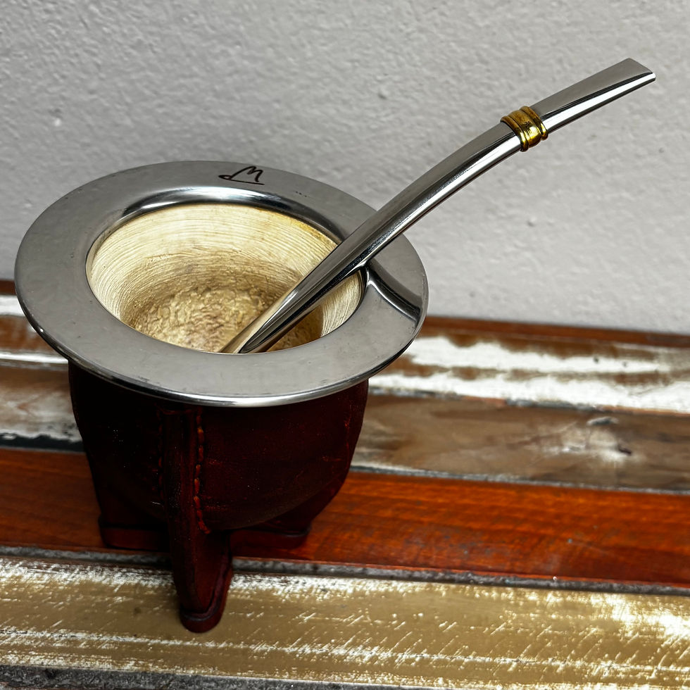 Miniatura: 🎁Promo 7 - Combo Canasta Matera, Mate Camionero con bombilla y Yerbero de Cuero