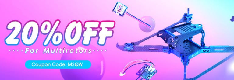 Rabais de 20% supplémentaire sur les multirotors