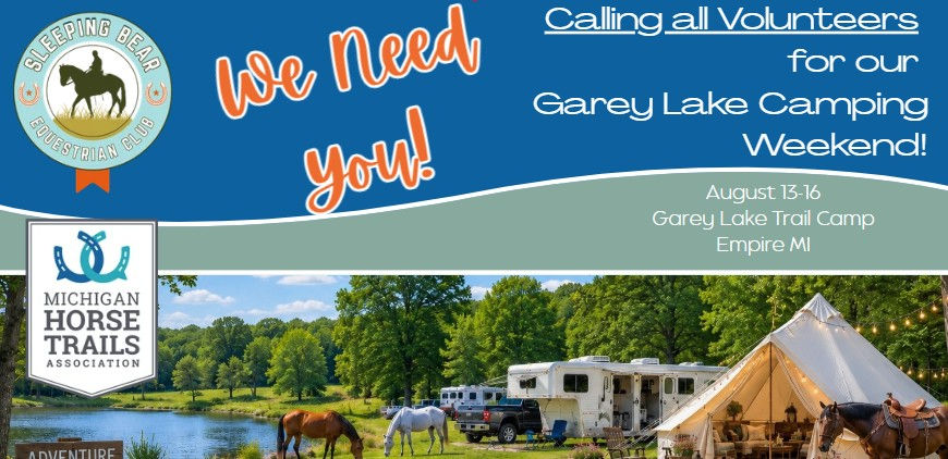 VOLUNTEER SIGN-UP Garey Lake Camping Weekend