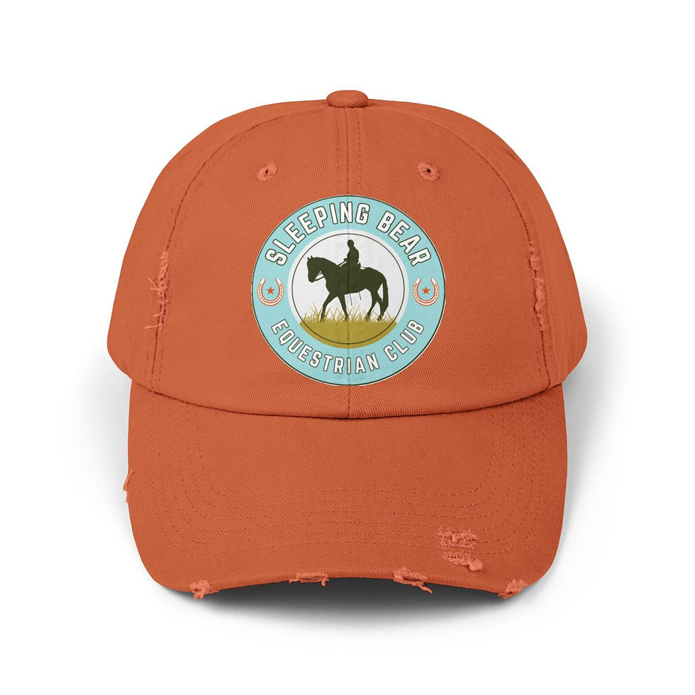 Unisex Distressed Cap - Equestrian Club Logo