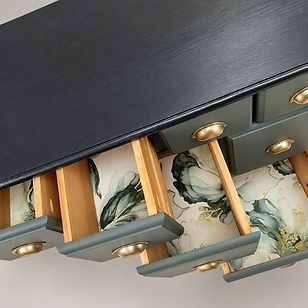 Botanical-lined green drawer chest.png