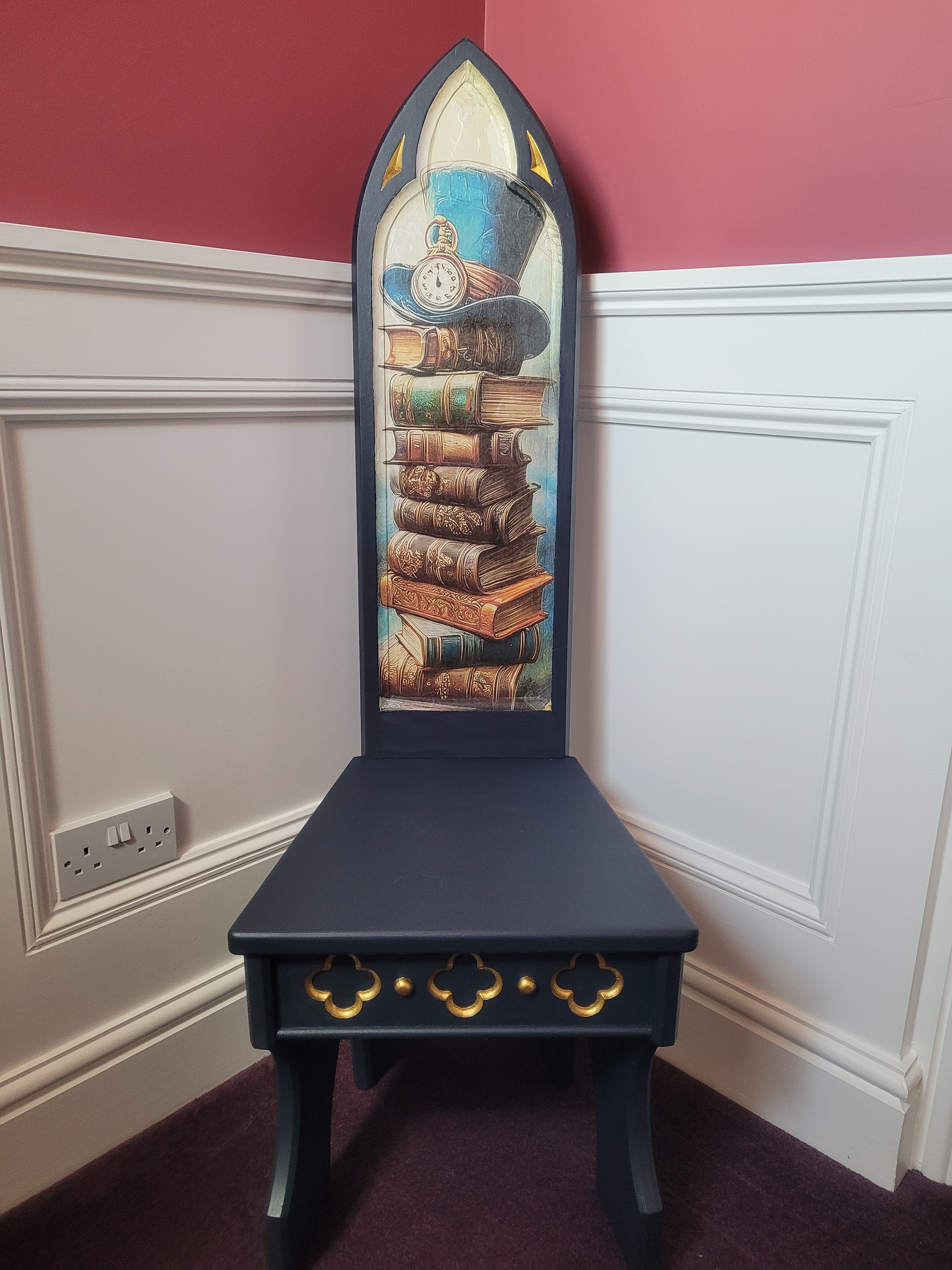 🖤✨ FOR SALE: Enchanting Gothic Storybook Chair – One of a Kind! ✨🖤