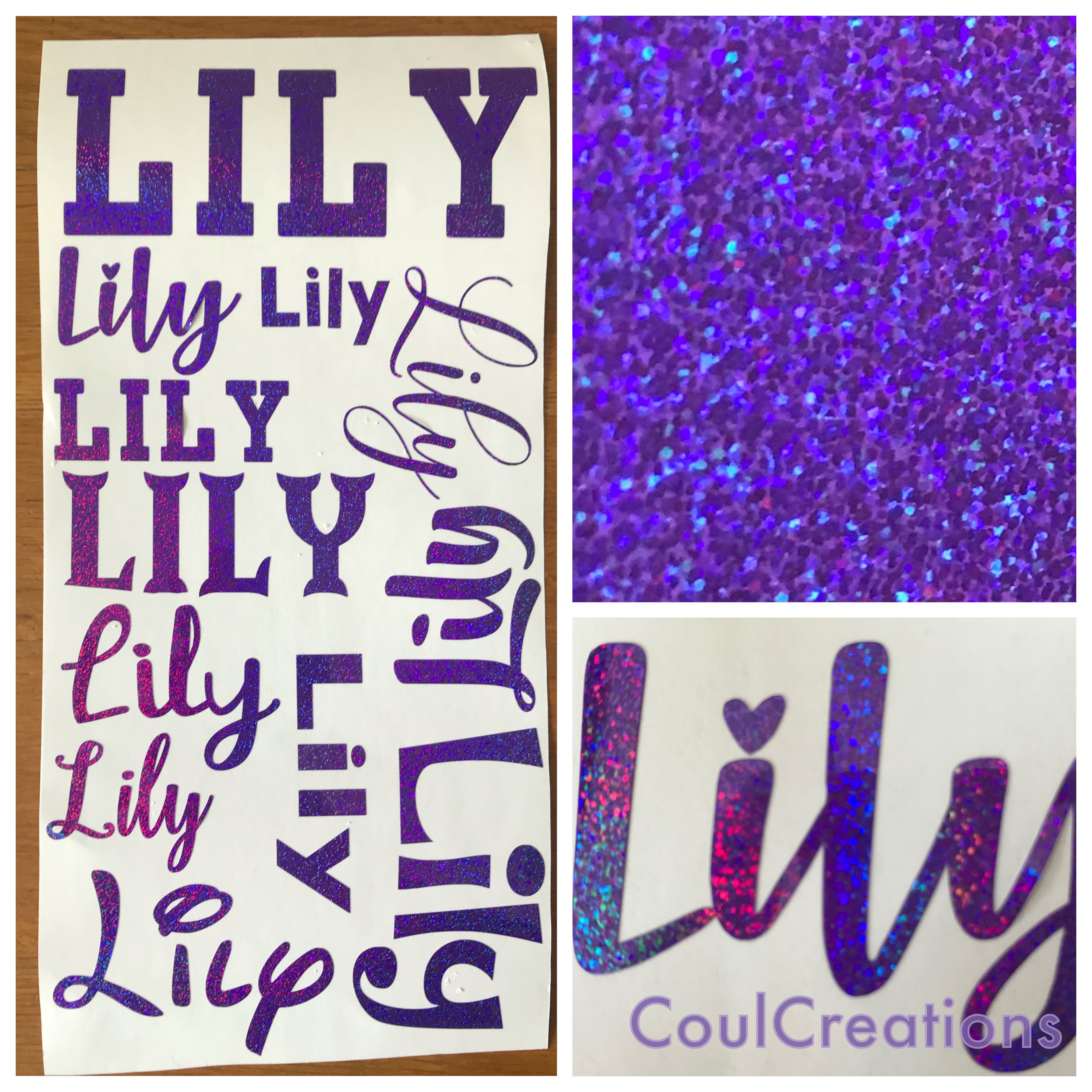 Permanent vinyl name stickers