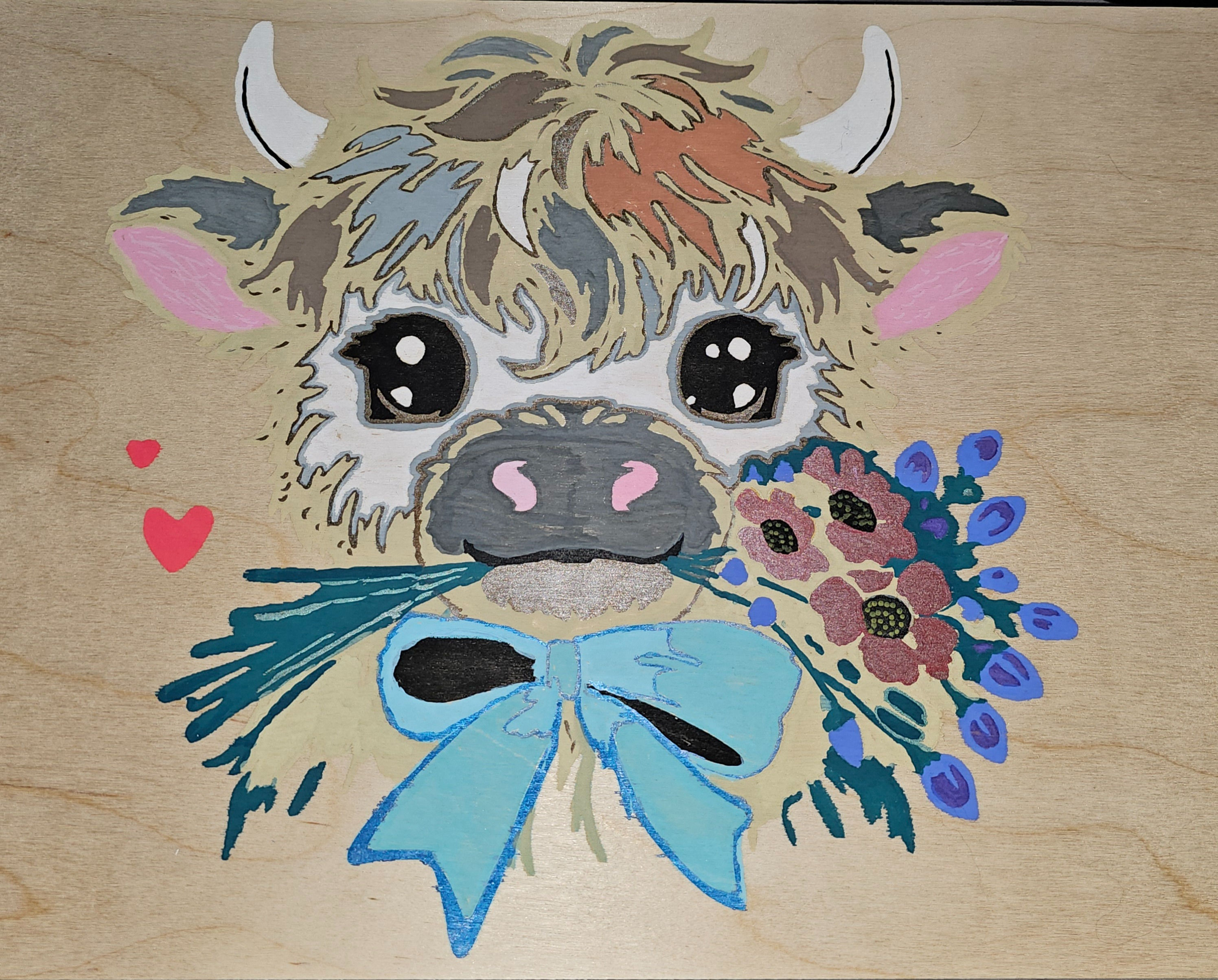 Highland Calf Wood Sign