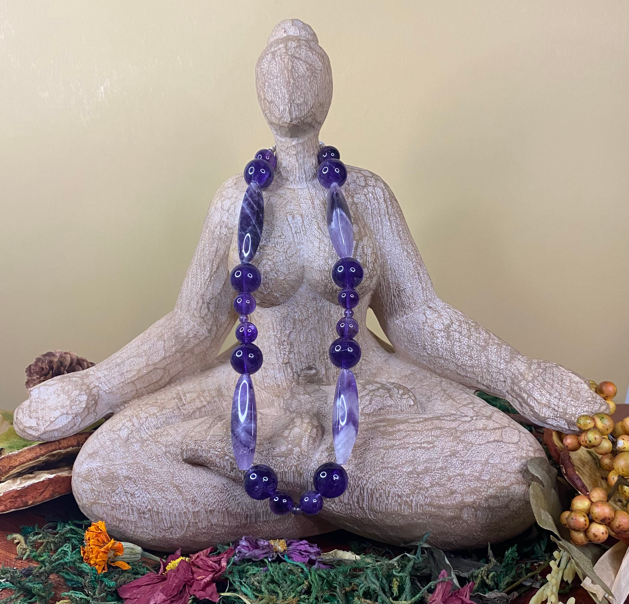 Amethyst necklace 15"