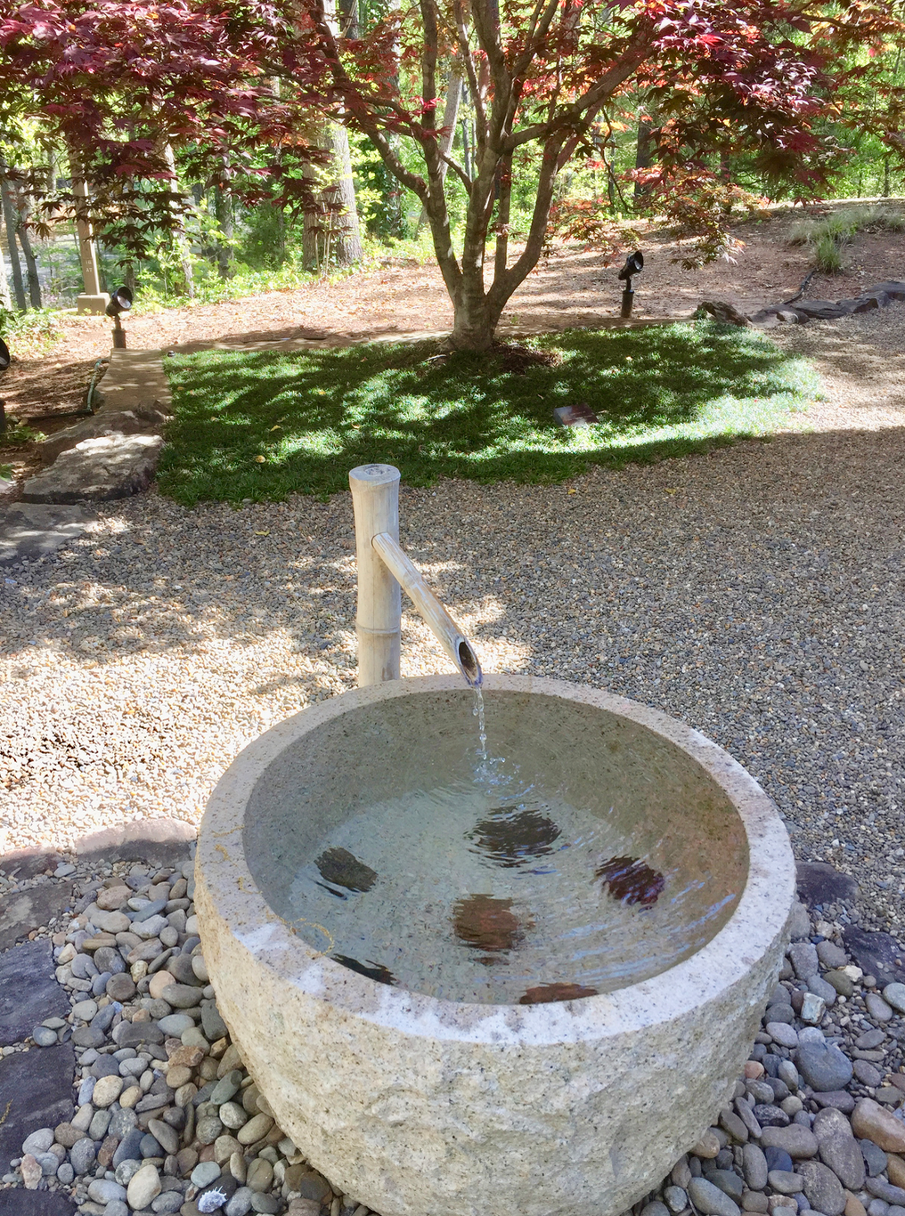 Water feature at the Place of Peace