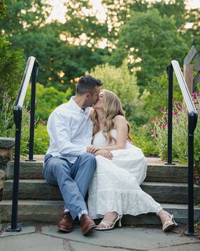 Couple sitting and relaxing together outdoors