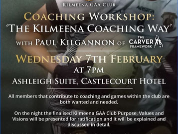 *** Coaching Workshop Postponed ***