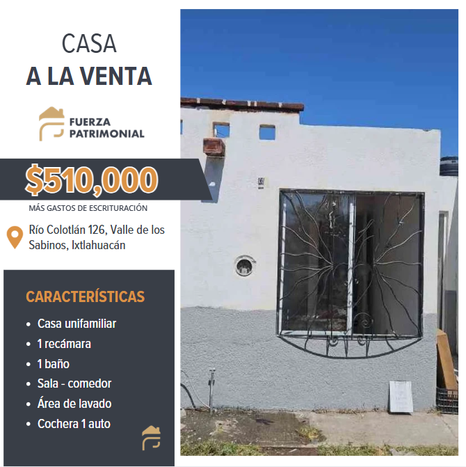 Casa unifamiliar, 1 rec,1 baño