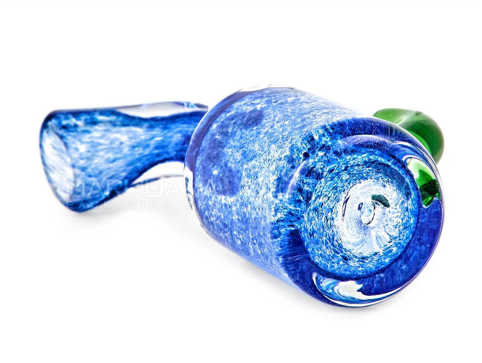 Thumbnail: FRIT BULGED CHILLUM HAND PIPE W/ HOOK KNOCKER