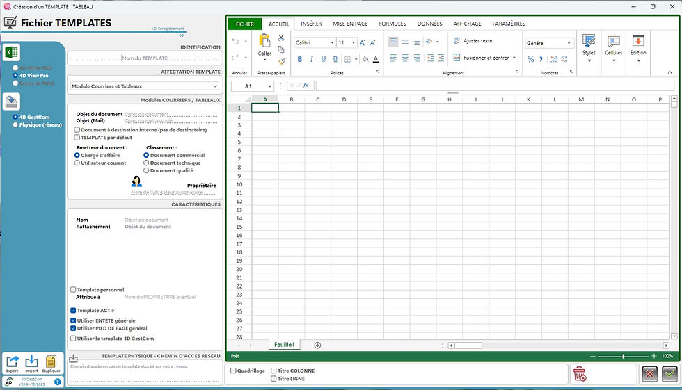 4D GestCom - Template TABLEAUX