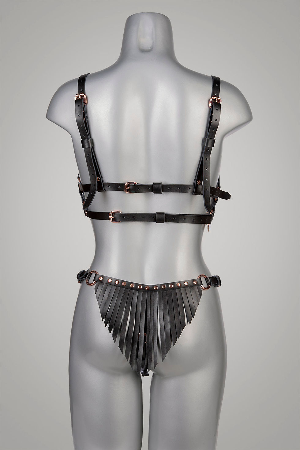 Miniatura: Kožená otevřená tanga - Fringe Boho VoyeurX