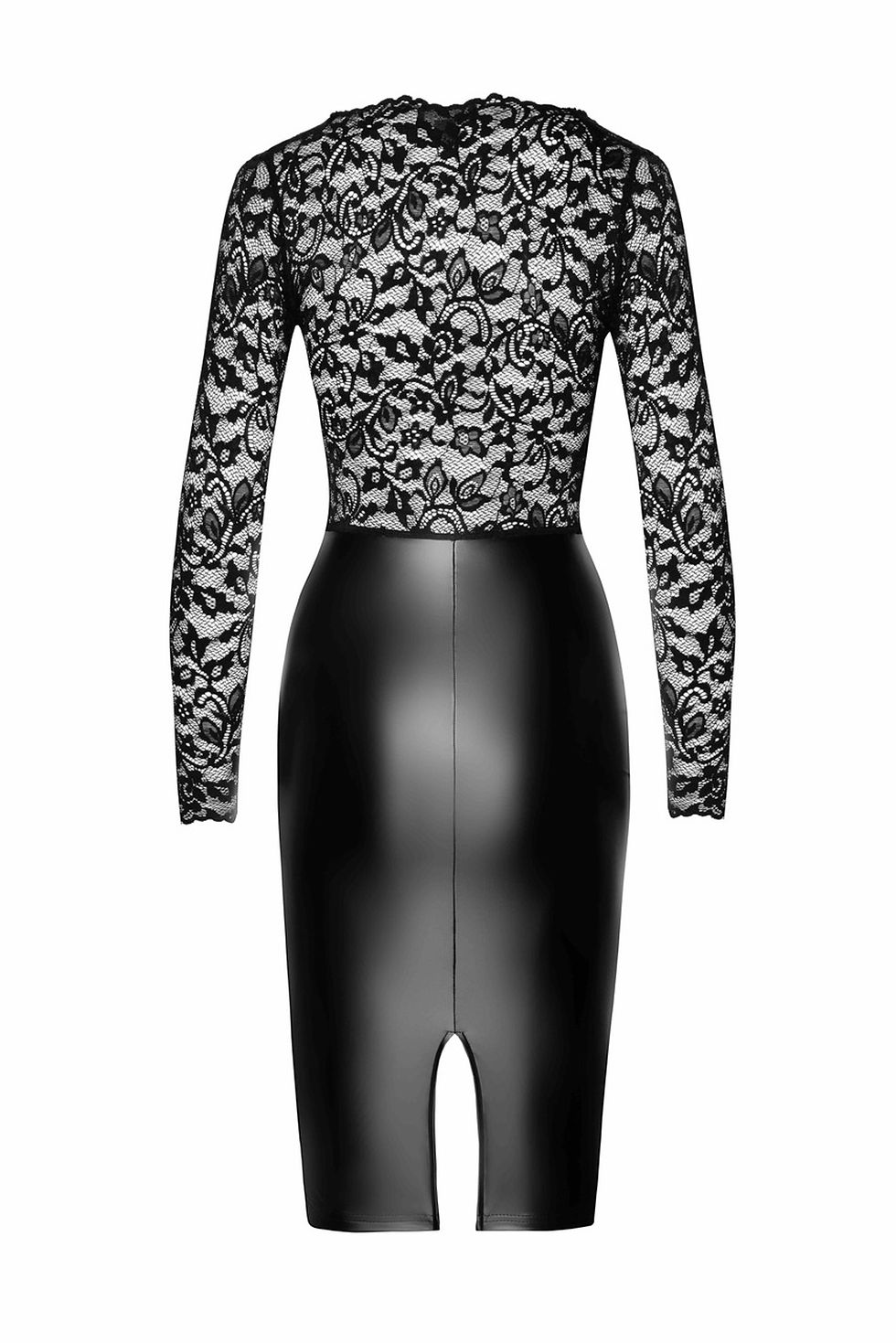 Miniatura: Euphoria krajkové a wetlook midi šaty - Noir