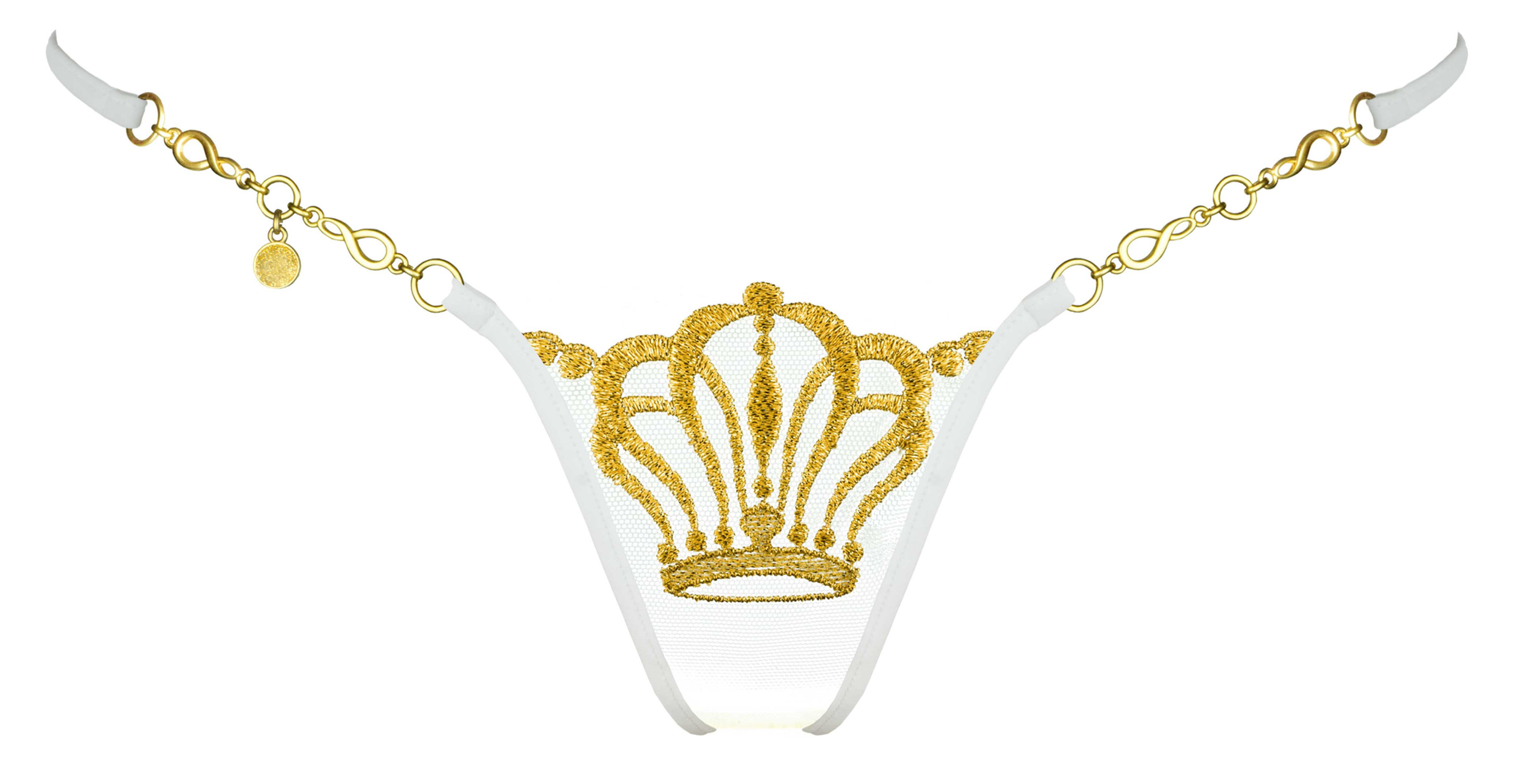 Black Friday LUCKY CHEEKS tanga G String Queen of love ivory