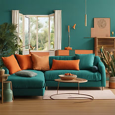 comfy home in teal and orange.jpg