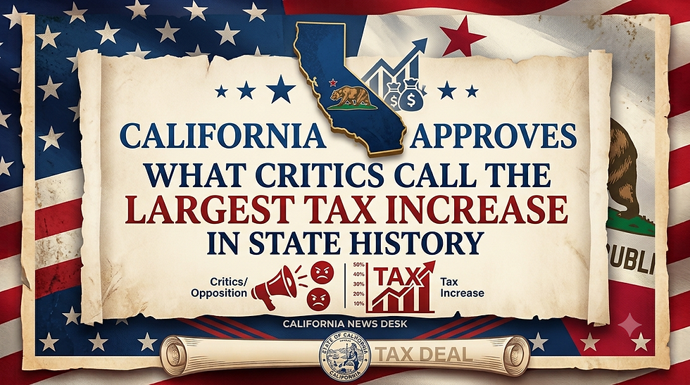 California Approves What Critics Call the Largest Tax Increase in State History