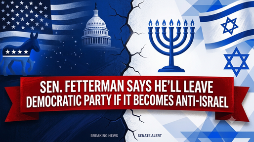 Senator John Fetterman says he would leave the Democratic Party if it formally becomes anti-Israel, drawing a firm political and moral red line.