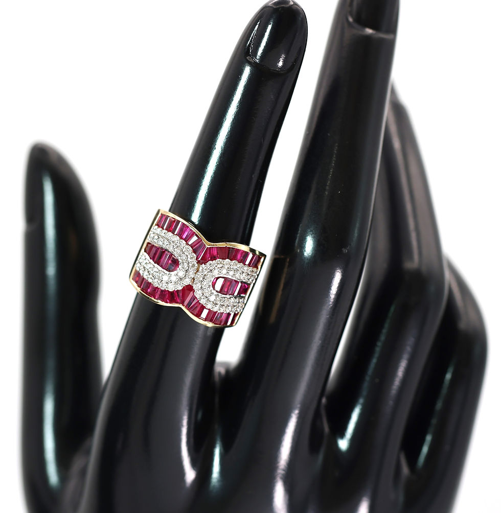 Thumbnail: Channel Set Baguette Rubies & Diamonds 2.71 tcw, 14k Yellow Gold