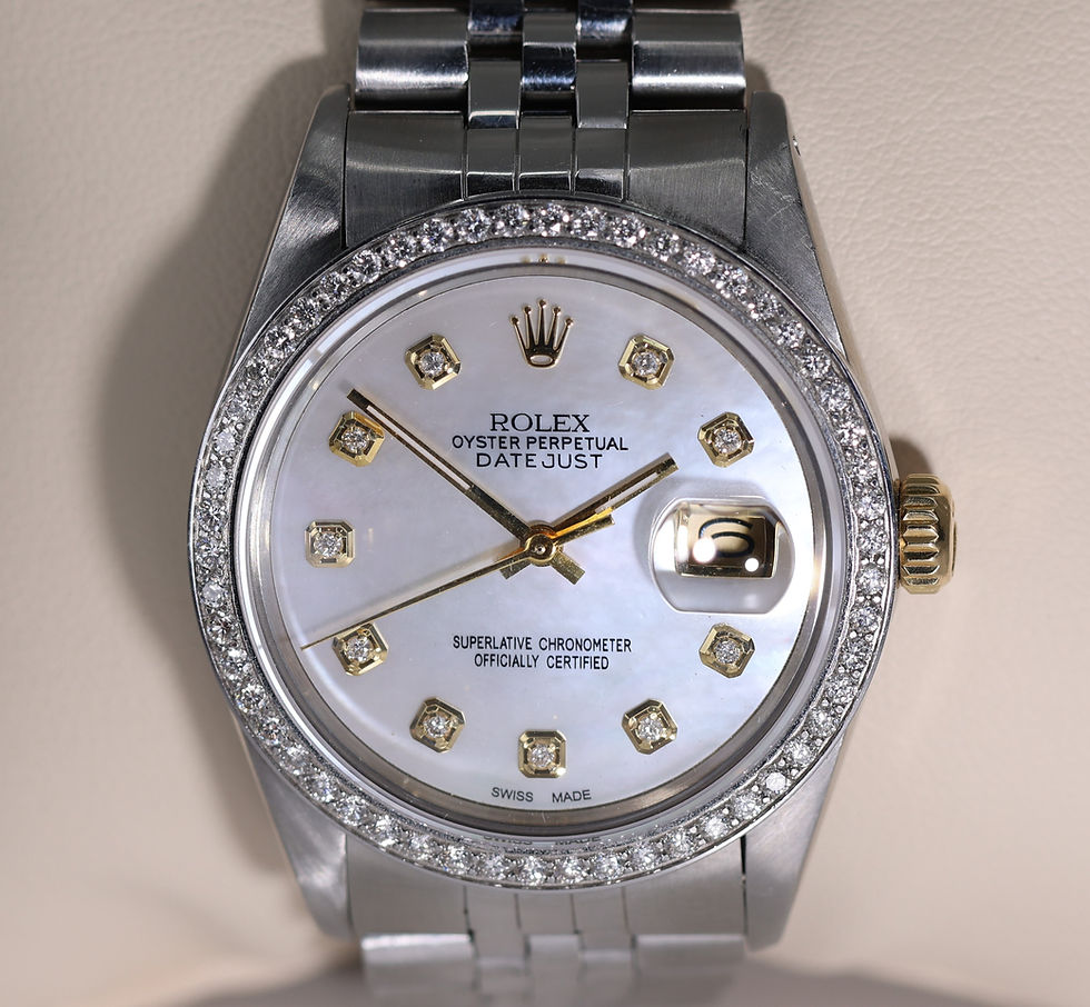 Thumbnail: Rolex Datejust Mother of Pearl Diamond Bezel Stainless Steel 36mm
