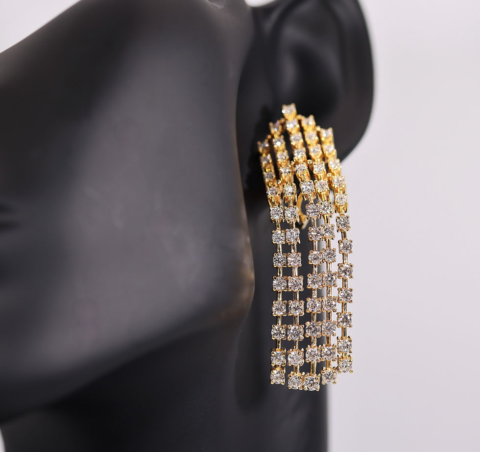 Thumbnail: Palacio Designed Waterfall Moving Earrings 14k Yellow Gold 7.00 ct
