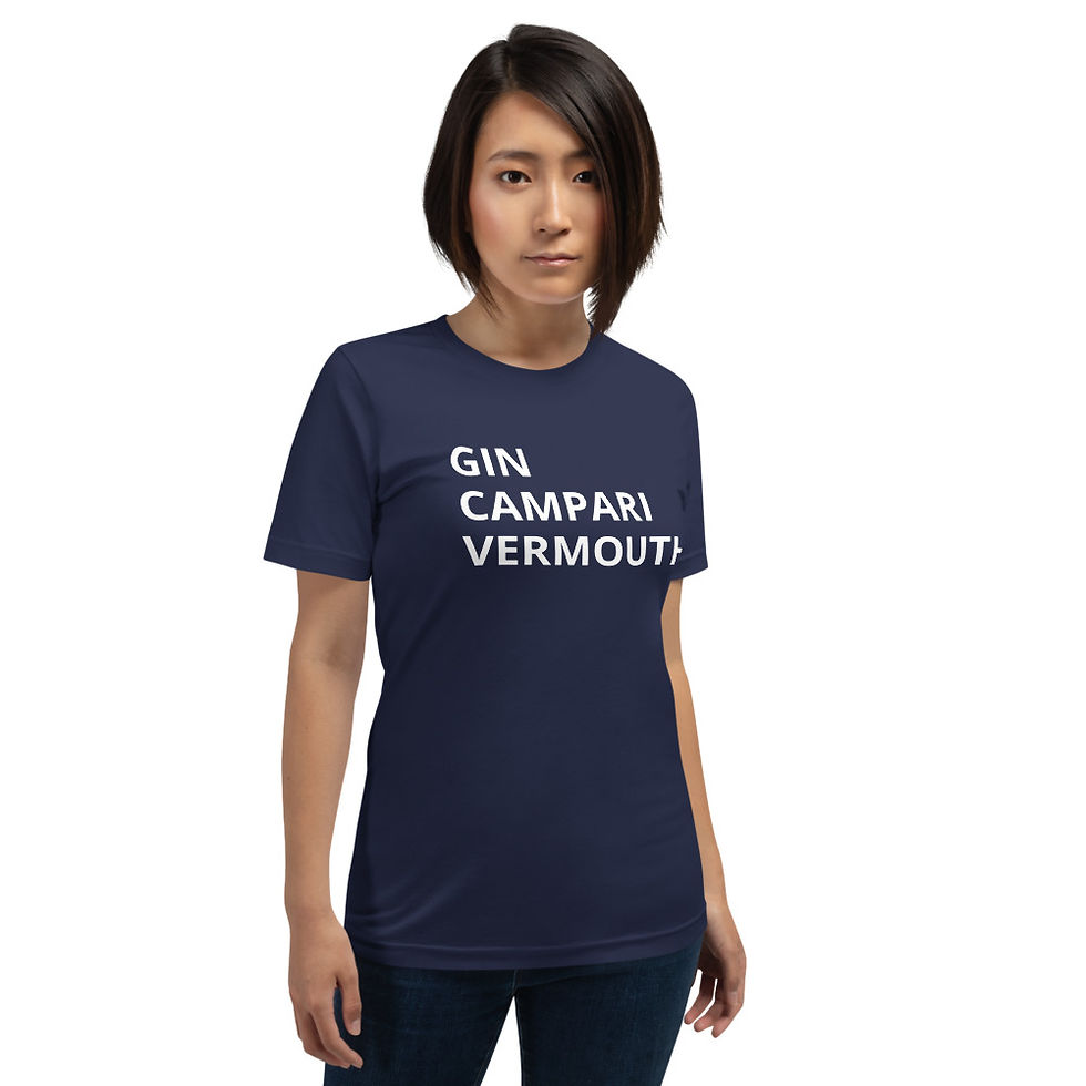 Thumbnail: Gin, Campari, Vermouth Short-Sleeve Unisex Black Navy Blue T-shirt