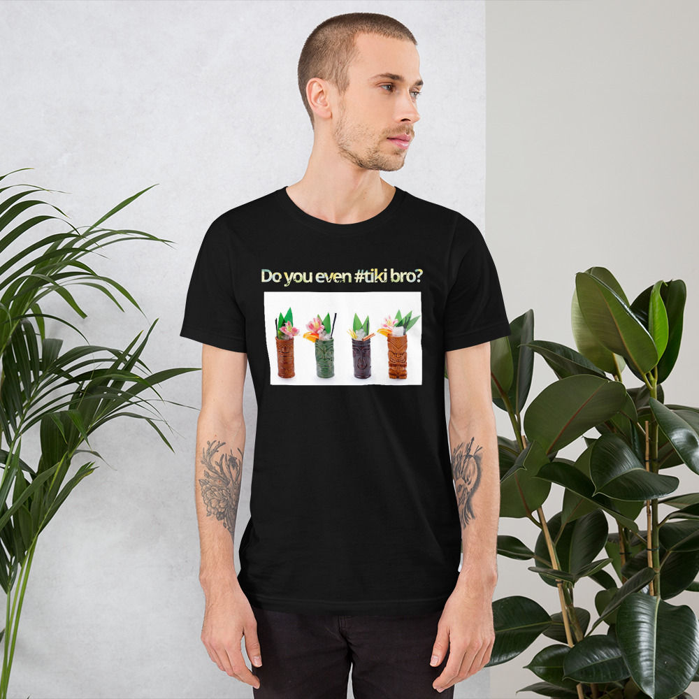 Do you even #tiki bro? Short-Sleeve Unisex Black T-Shirt