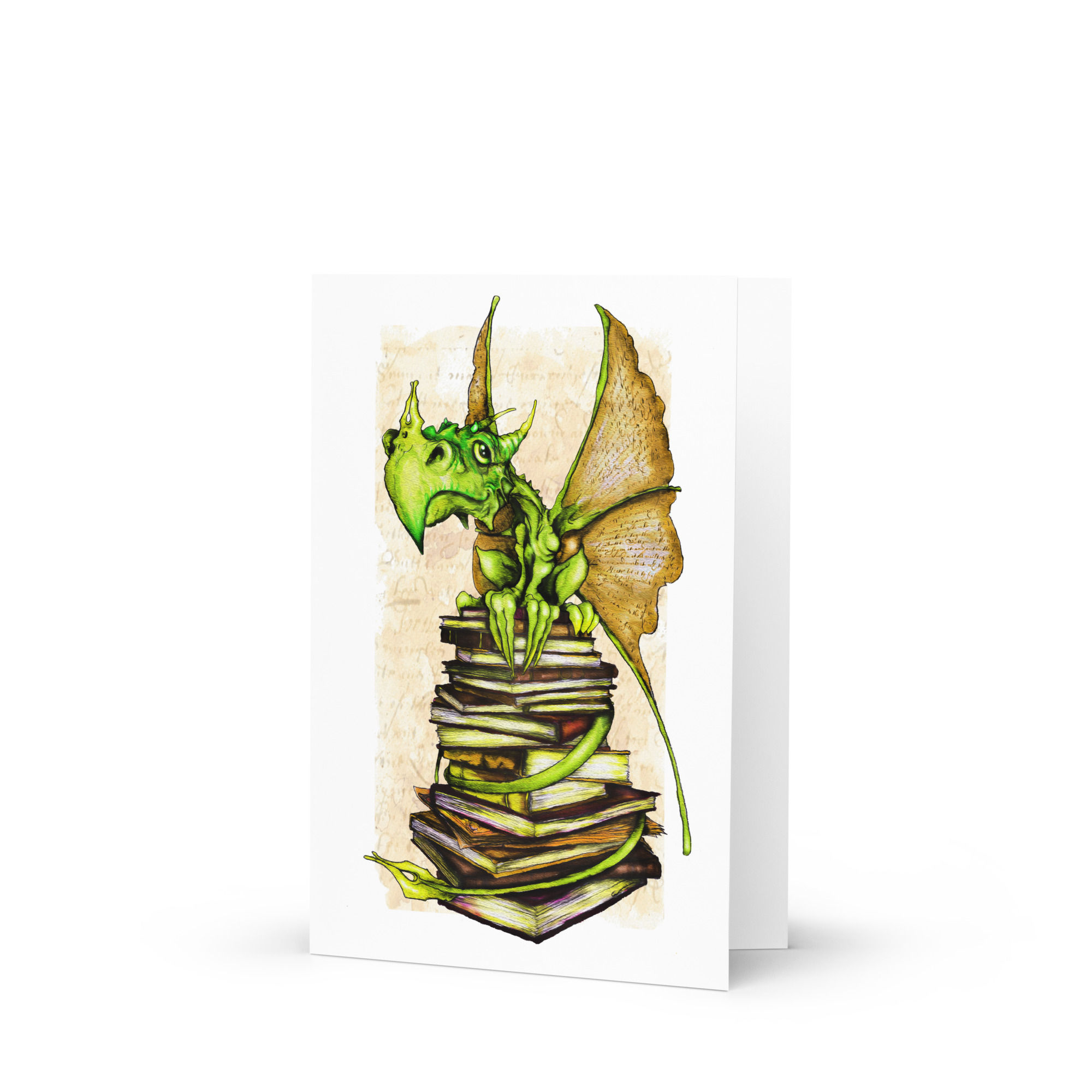 Book Wyrm Greeting Card