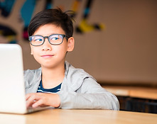 School boy Using Tablet