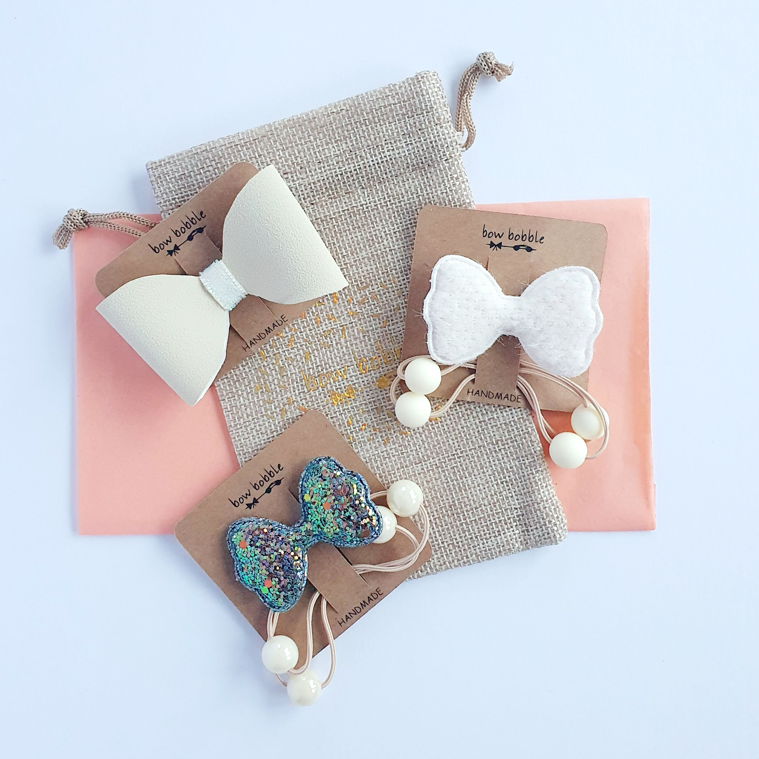 'IVORY BLISS' MINI ME BOW BOBBLE GIFT SET