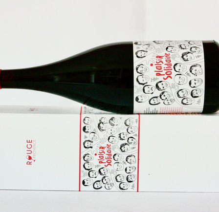 Cuvée plaisir solidaire, Association Rouge provence. Magnum cuvée solidaire Rouge Provence, coffret et étiquette vin cuvée solidaire, création cuvée solidaire,