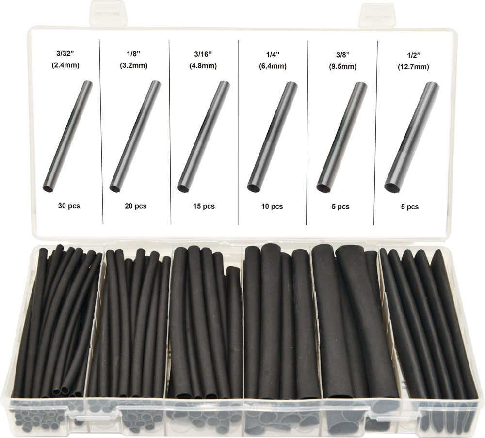 Swordfish 61200 85pc 3:1 Dual Wall Adhesive Lined Heat Shrinkable Tubing Kit