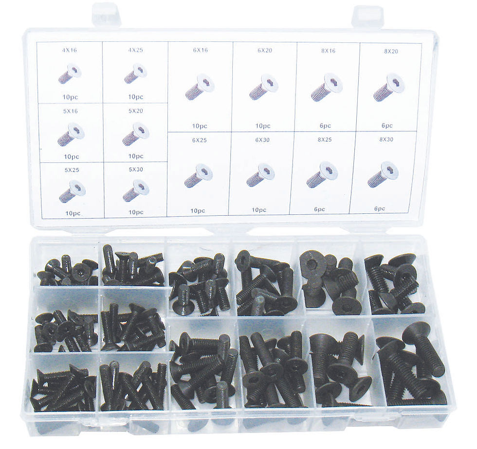 Swordfish 31961 - 124pc Flat Head Socket Set Screw Assortment
