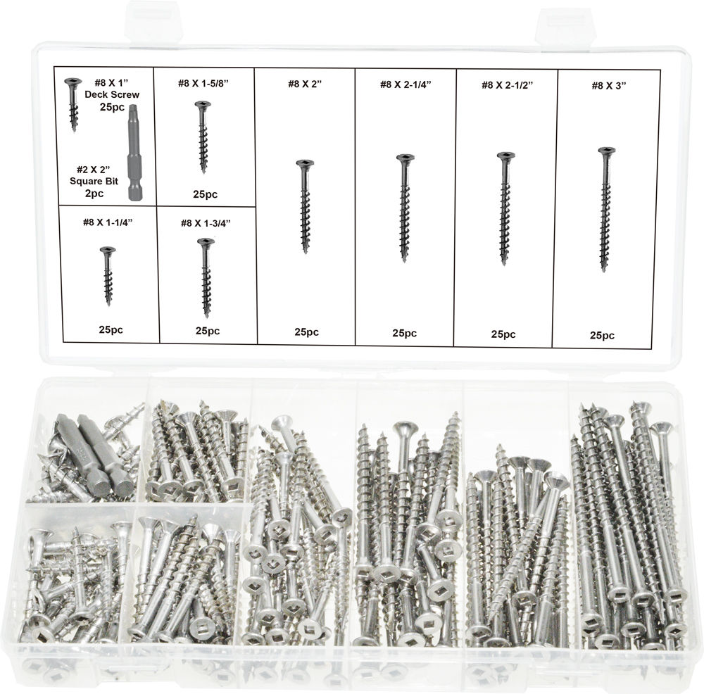 SF 32620 - Stainless Steel Square Drive Type 17 Wood & Deck Screw Assortment