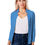 Thumbnail: Women's Elegant Solid Color Long Sleeve Cardigan Jacket - Open Front H-Silhouett
