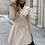 Thumbnail: Women'S Elegant Button-Front Closure Winter Coat Skirt - Solid Color Tailored Ou