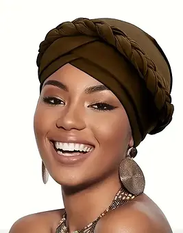 Stylish and Comfortable Braided Laser Turban Cap for Women