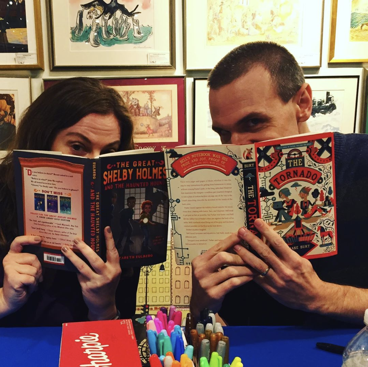 Elizabeth and Jake at a reading.