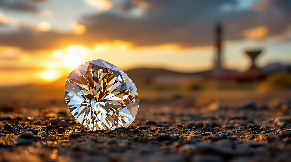 Atemberaubende Landschaft Botswanas mit einer Diamantenmine im Hintergrund