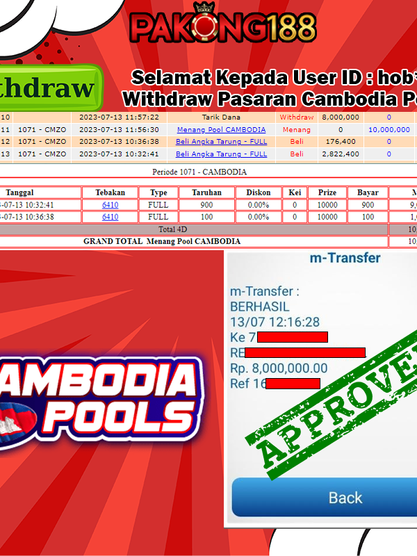 Bukti Withdraw Member Pakong188