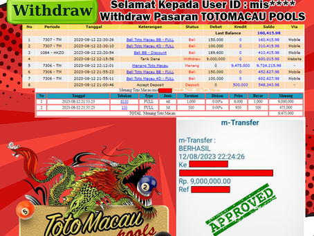 Bukti Withdraw Member Pakong188